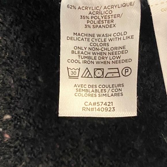 LOFT Speckled Navy Mock Neck Sweater - Picture 5 of 5